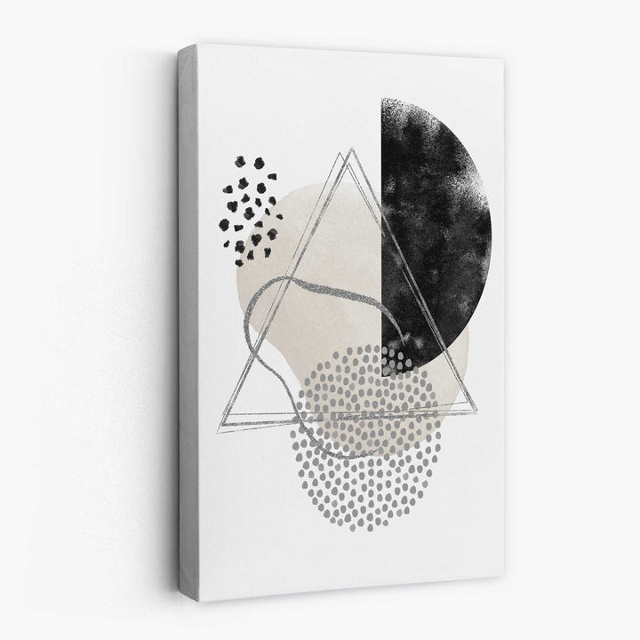 Abstract Black Gray Ivory Watercolor Shapes Canvas No. 3 | Bowlift