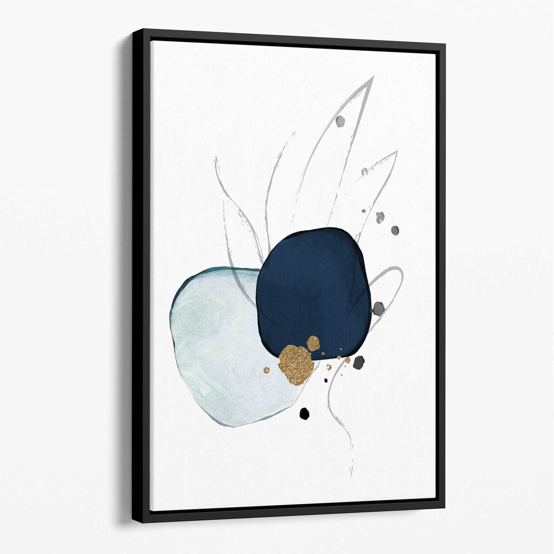 Abstract Forms Canvas Wall Art in Blue Tones No. 3 | Bowlift