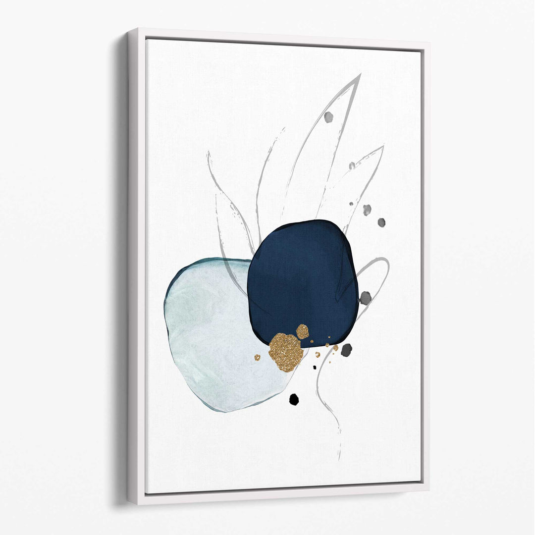 Abstract Forms Canvas Wall Art in Blue Tones No. 3 | Bowlift