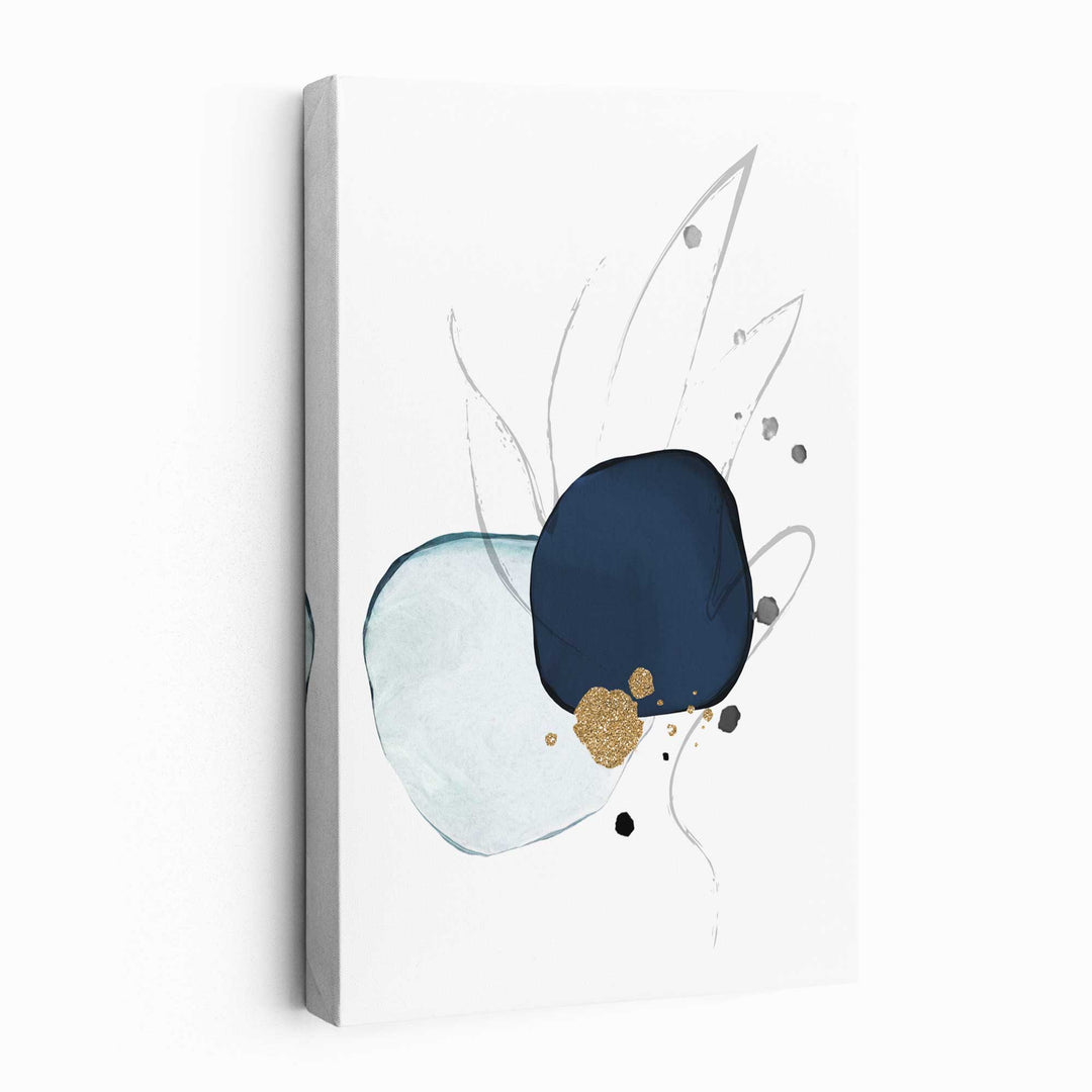 Abstract Forms Canvas Wall Art in Blue Tones No. 3 | Bowlift
