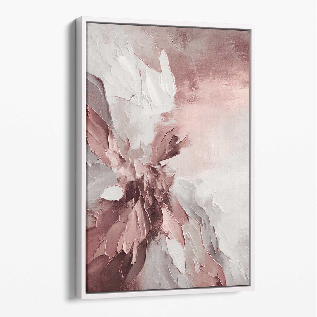 Abstract Pink and White Canvas Wall Art Color Stripes No. 3 | Bowlift