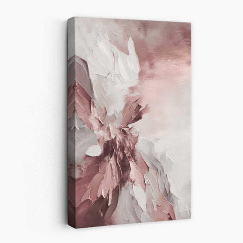 Abstract Pink and White Canvas Wall Art Color Stripes No. 3 | Bowlift