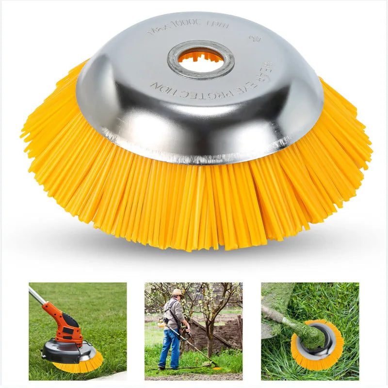 BowLift | WeedMaster 220 | 8-Inch Weed Wheel with Nylon Brush Head | For Lawn Trimmers & Brush Cutters | For Paving Joints & Edges