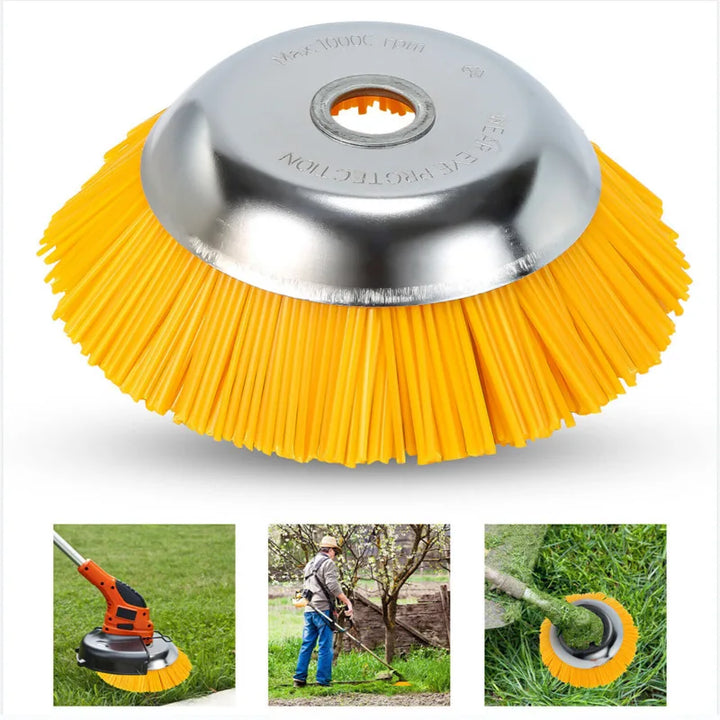 BowLift | WeedMaster 220 | 8-Inch Weed Wheel with Nylon Brush Head | For Lawn Trimmers & Brush Cutters | For Paving Joints & Edges