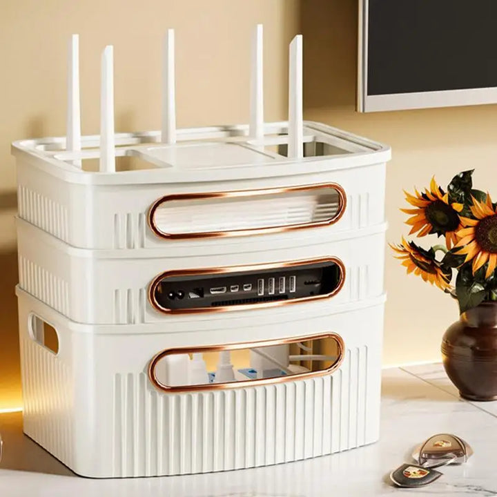 Dustproof Decorative Router Storage Box Organizer | Bowlift
