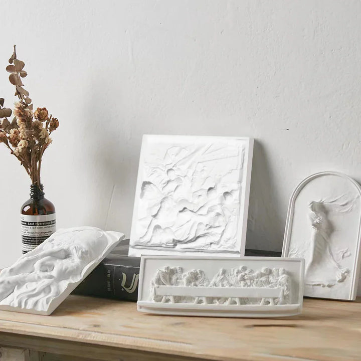 BowLift | Nordic INS Style Character Plaster Statue DIY Painted Sketch Photography Props Table Decorations Home Art Plaster Decoration