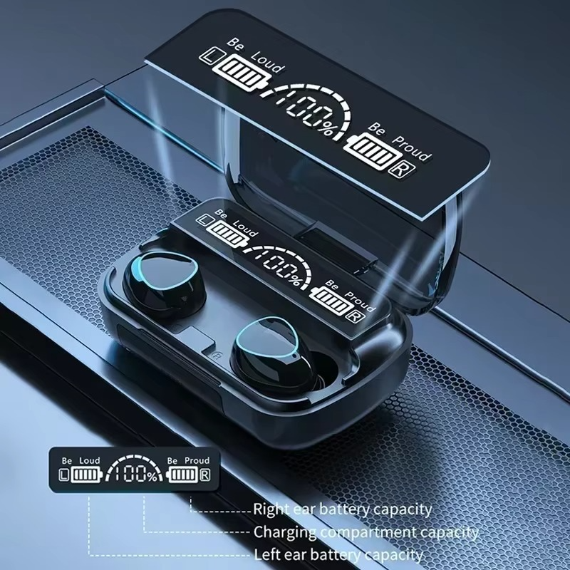 BowLift | TWS Bluetooth Wireless Earbuds with LED Display, HiFi Stereo Sound, Waterproof Gaming Headset