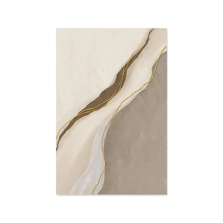 Modern Geomorphic Abstract Wall Art Fine Art Gray Beige Brown Canvas Prints Pictures For Living Room Contemporary Home Interior Decor | Bowlift