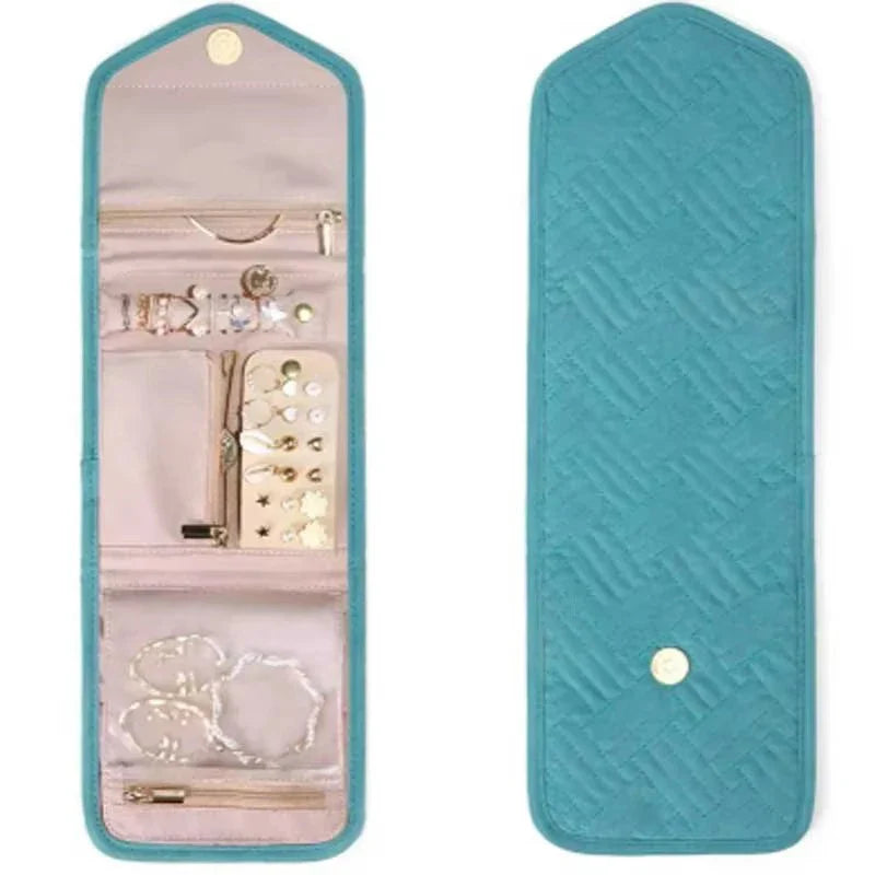 BowLift | Jewelry bag Velmora Roll | Foldable & Space-saving | For Travel & Home | Velvet look in 3 colors