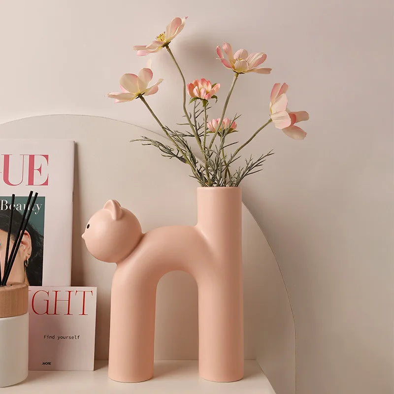 Mini Cat Elegant Minimal H-shaped Flower Vase | Bowlift