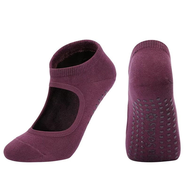 BowLift | Non Slip Backless Yoga Socks with Breathable Cotton Grip