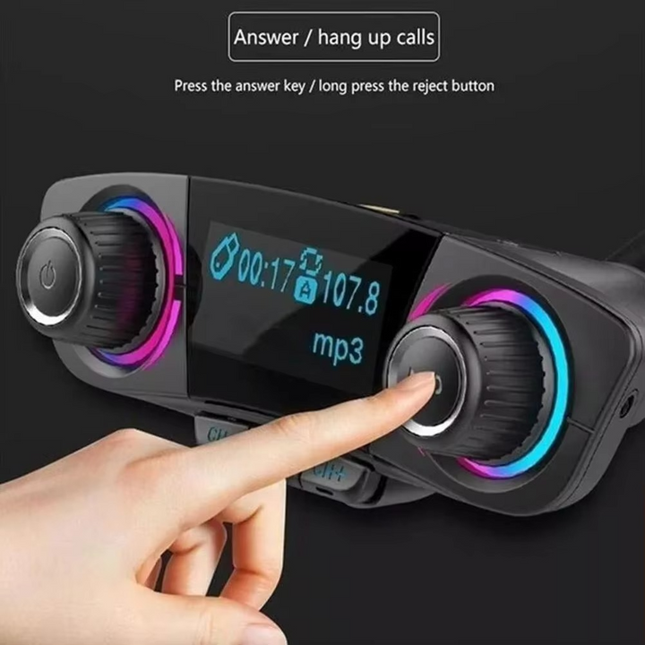 BowLift | Bluetooth 5.0 Car FM Transmitter with Dual USB Charger and LED Display
