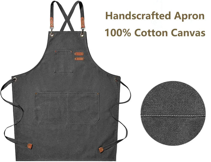 Canvas apron with pockets, adjustable, Unisex | Bowlift