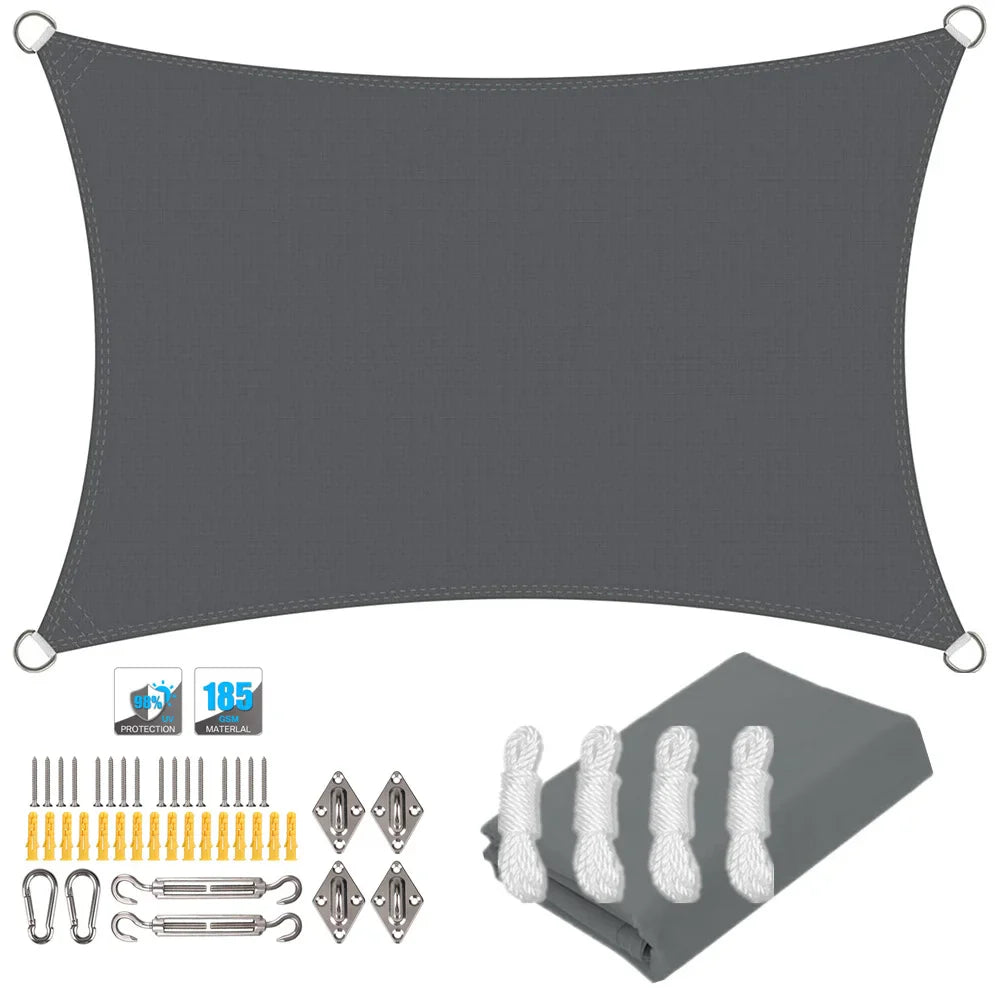 BowLift | Waterproof Rectangular Sun Shade Sail with UV Protection & Mounting Kits – ShadeGuard