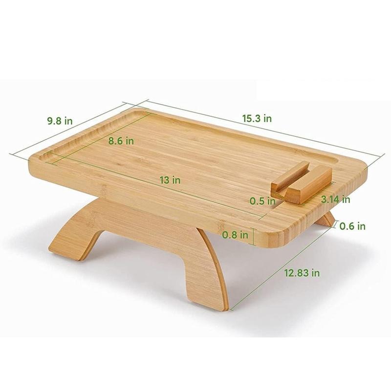 BowLift | Comfy Sofa Armrest Wooden Tray