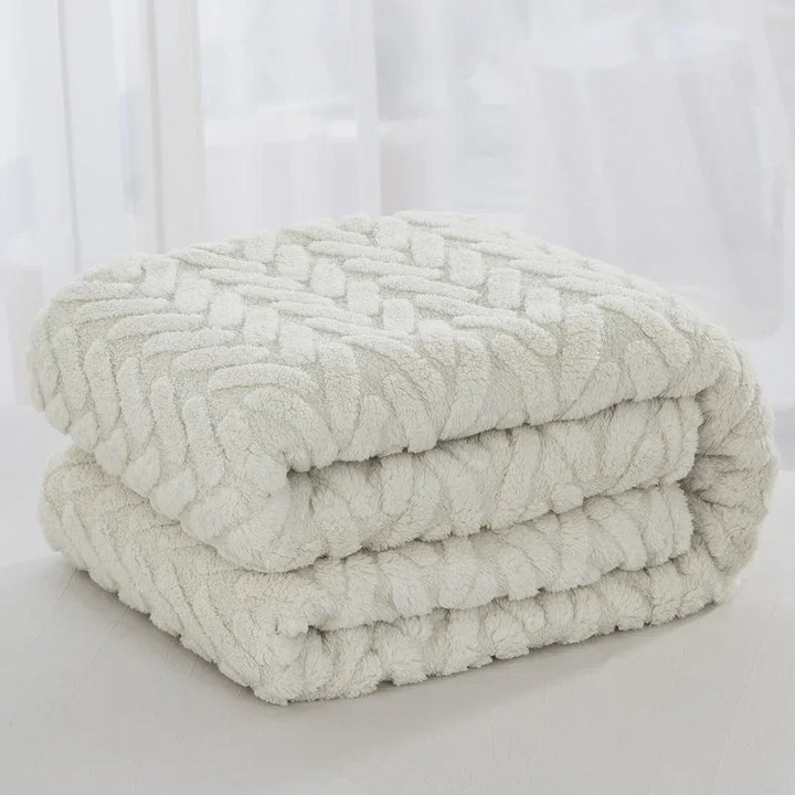BowLift | Jacquard Fleece Blanket CozyWeave | Single Layer & Double Sided | Soft Tafu & Shu Cotton Fleece | For Autumn & Winter