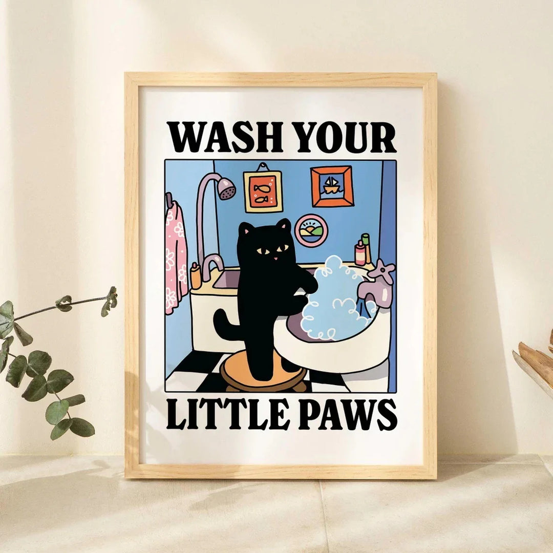 Wash Your Little Paws Wall Art | Bowlift