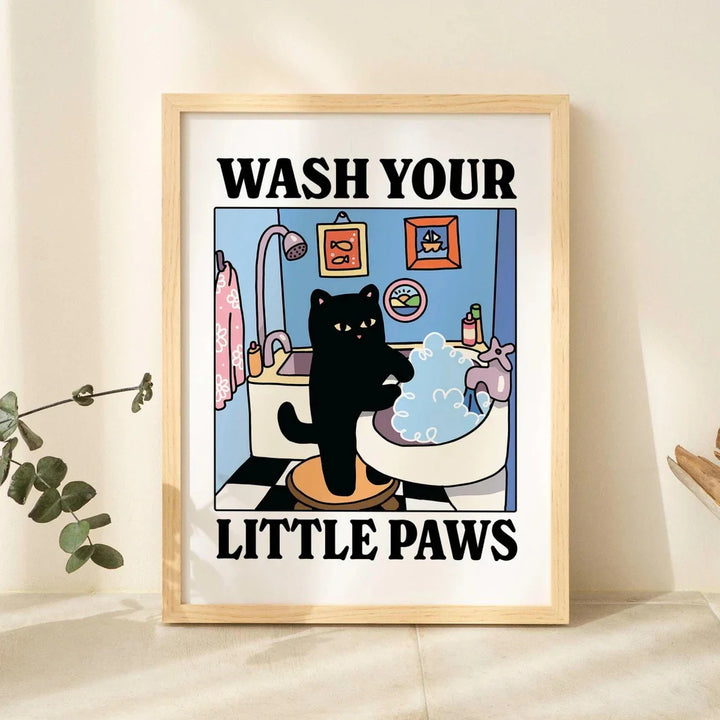 Wash Your Little Paws Wall Art | Bowlift