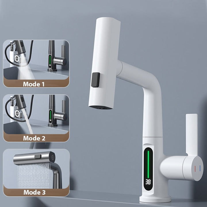 BowLift | Modern Sleek Waterfall Temperature Display Faucet