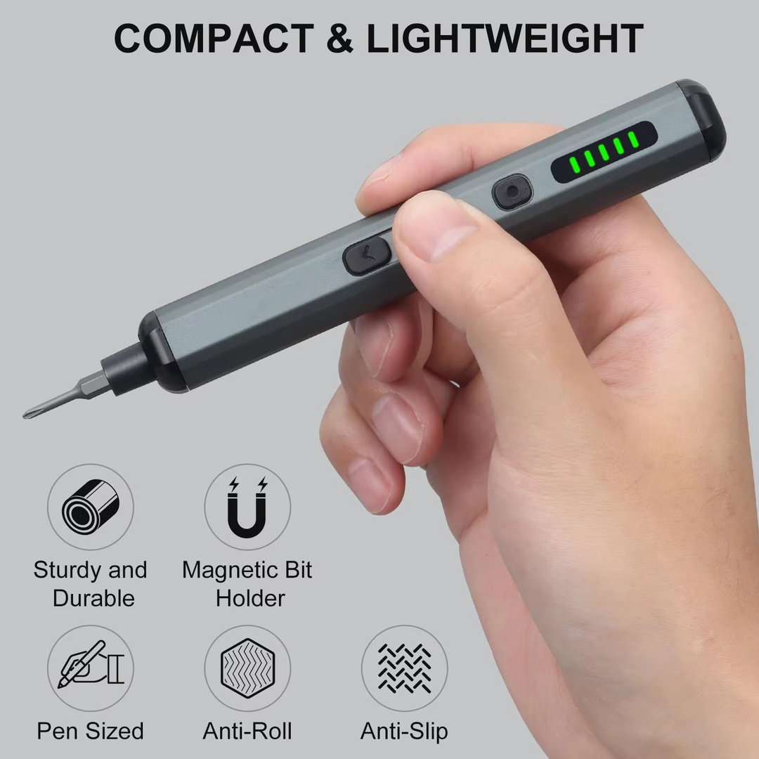 BowLift | Mini Electric Precision Screwdriver Set with 64 Magnetic Bits and LED Lighting