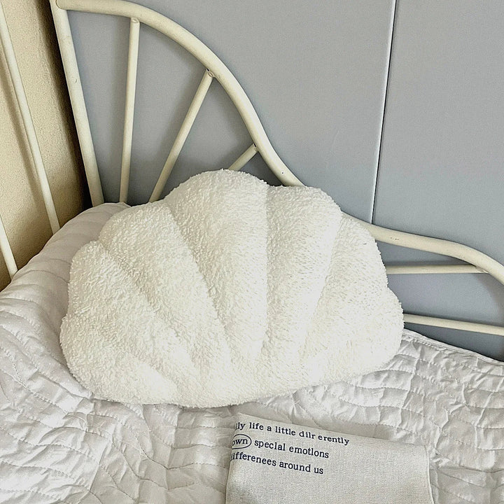 Pastel Shell Cushion – Fluffy Bouclé Plush Pillow | Bowlift