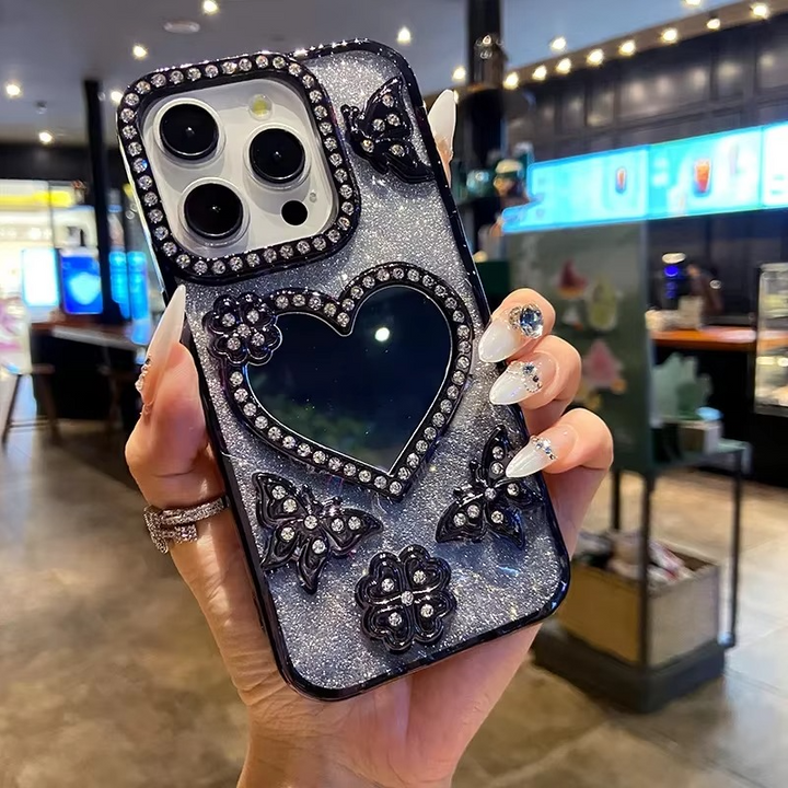 BowLift | Butterfly Glitter Diamond Mirror Case for iPhone