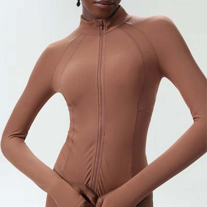 BowLift | Womens Slim Fit Running Jacket With Full Zip Long Sleeve Lightweight Sports Top