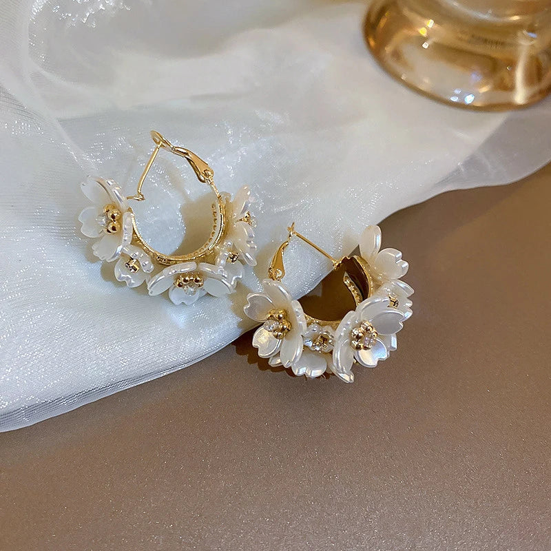 BowLift | Round Floral Accented Elegant Earrings