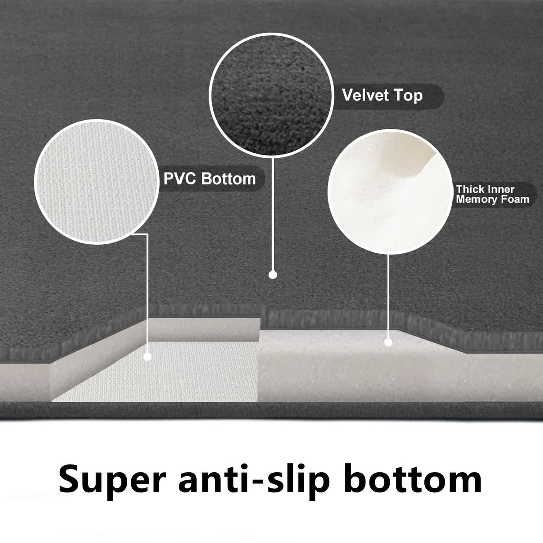 Ultra Absorbent Nordic Bath Mat Shower Room Floor Mat Super Anti-Slip Cushioned Soft Velvet Shower Mat For Washroom | Bowlift