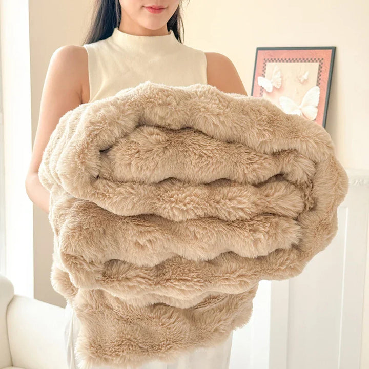 BowLift | CosyLuxe Plush Blanket Double Layer Extra Thick Soft Rabbit Fur Imitation Easy Care