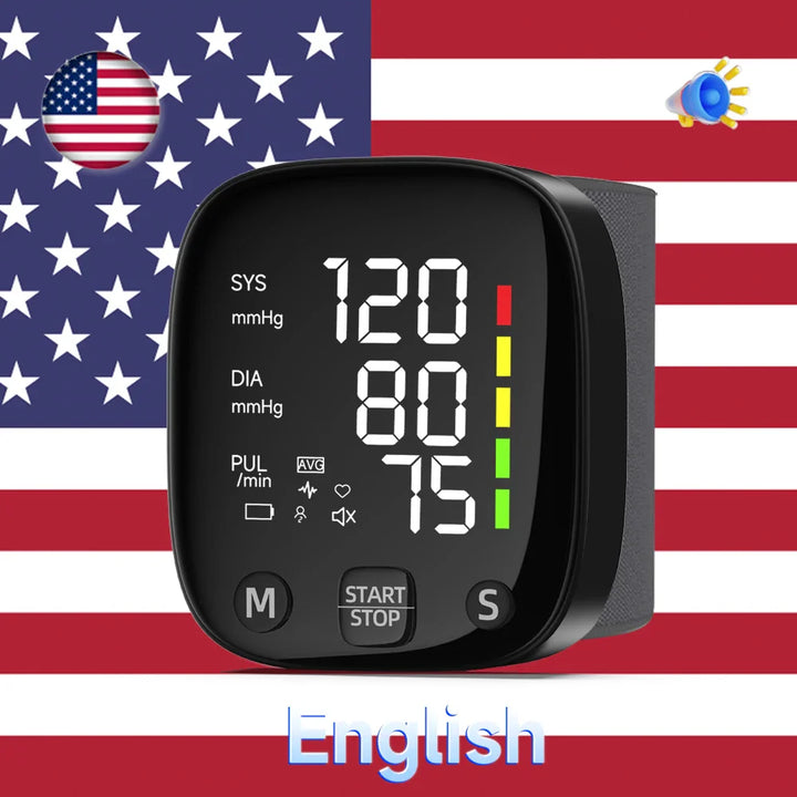 BowLift | Rechargeable LED Wrist Blood Pressure Monitor with Voice Function – HeartGuard