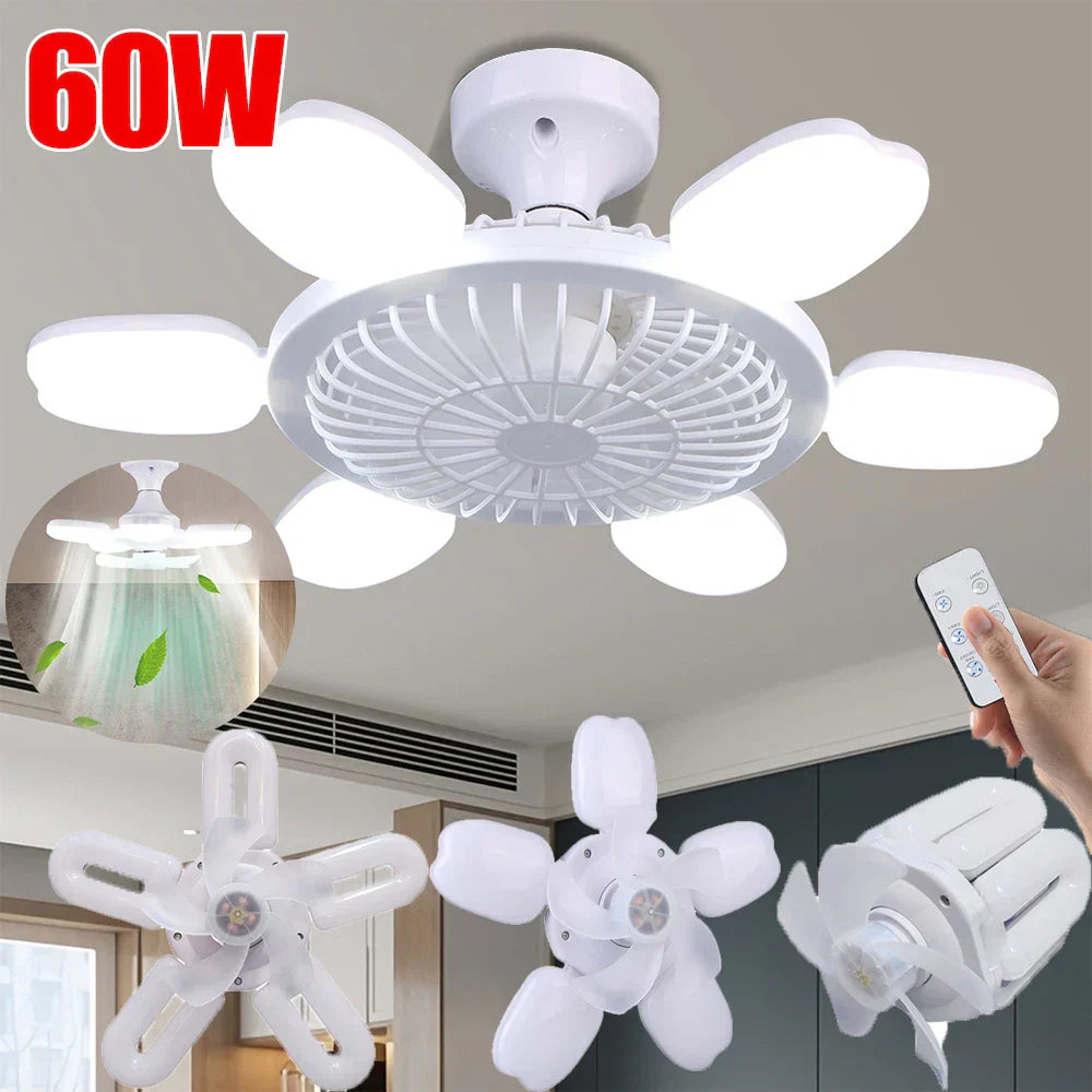 Silent Adjustable Remote Control Ceiling Foldable Fan Lamp | Bowlift