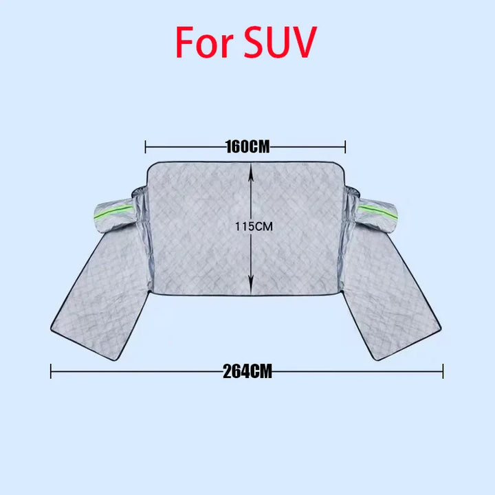BowLift | FrostGuard Ultra | Extra Large Car Windshield Cover | 3-Window Design | Protection Against Snow, Ice, Sun & Dust | Windproof & Quick Installation