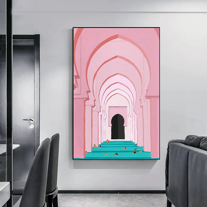 Minimalist Abstract Architectural Wall Art Fine Art Canvas Prints Posters Pictures For Modern Apartment Living Room Home Office Decor | Bowlift