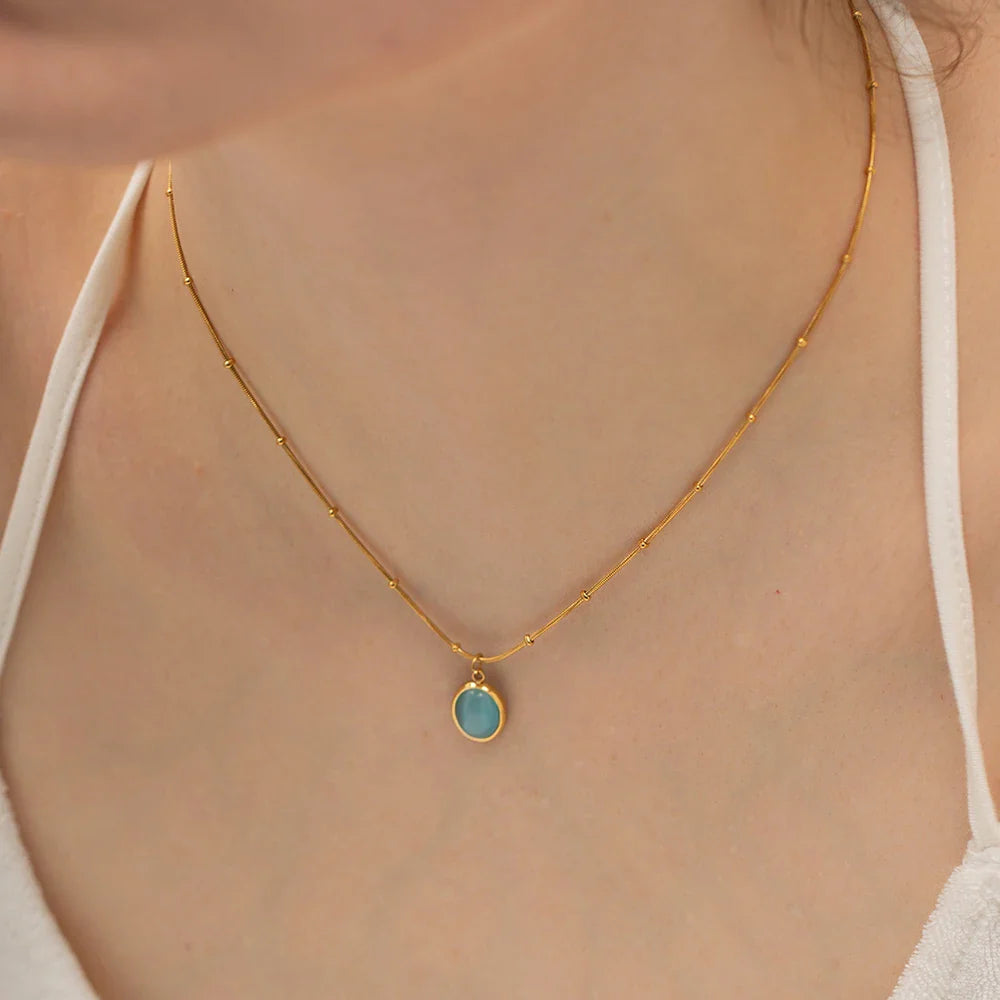 BowLift | 18k Blue Opal Satellite Chain Necklace