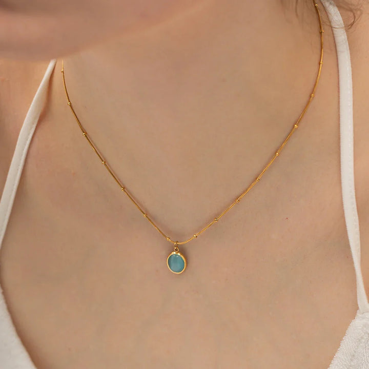 BowLift | 18k Blue Opal Satellite Chain Necklace
