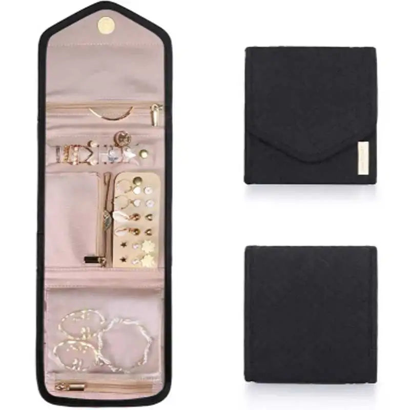 BowLift | Jewelry bag Velmora Roll | Foldable & Space-saving | For Travel & Home | Velvet look in 3 colors