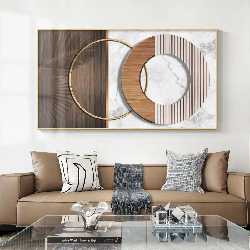 Modern Aesthetics Abstract Sun & Moon Wall Art Fine Art Canvas Prints Pictures For Luxury Loft Living Room Dining Room Lifestyle Art Decor | Bowlift