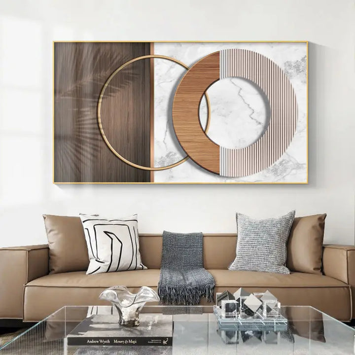 Modern Aesthetics Abstract Sun & Moon Wall Art Fine Art Canvas Prints Pictures For Luxury Loft Living Room Dining Room Lifestyle Art Decor | Bowlift
