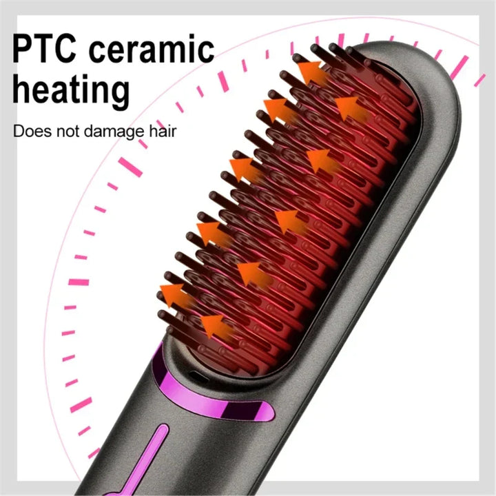 Tima Brush - Wireless Rechargeable Straightening Iron Brush Bowlift