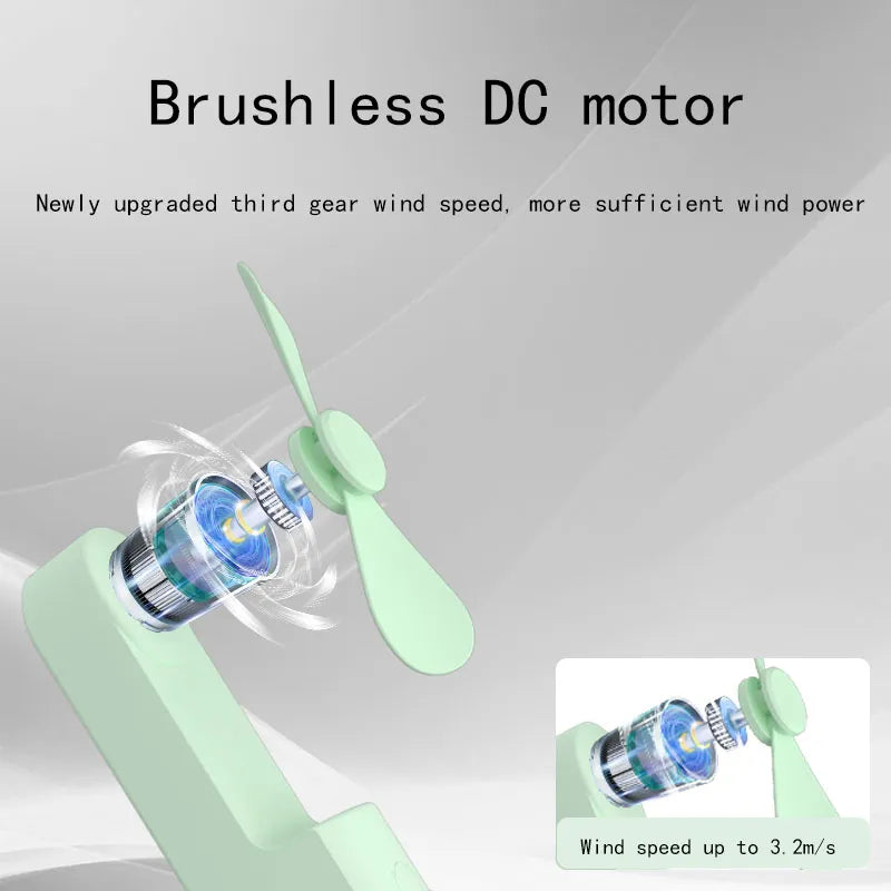 New Handheld Portable Mini Fan - Creative, Three-Speed Adjustable, Solid Color, USB Rechargeable Small Fan | Bowlift