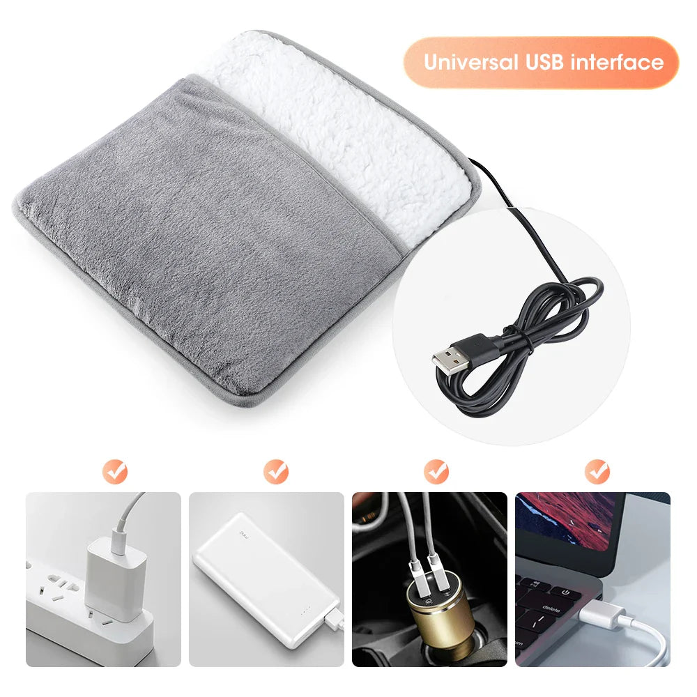 BowLift | WarmStep Electric Foot Heating Mat | USB Heated Foot Warmer | Soft Flannel | Washable & Energy Saving
