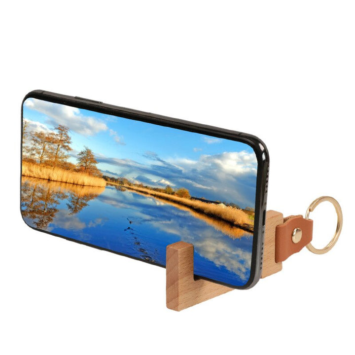 BowLift | Portable Keychain Wood Phone Stand