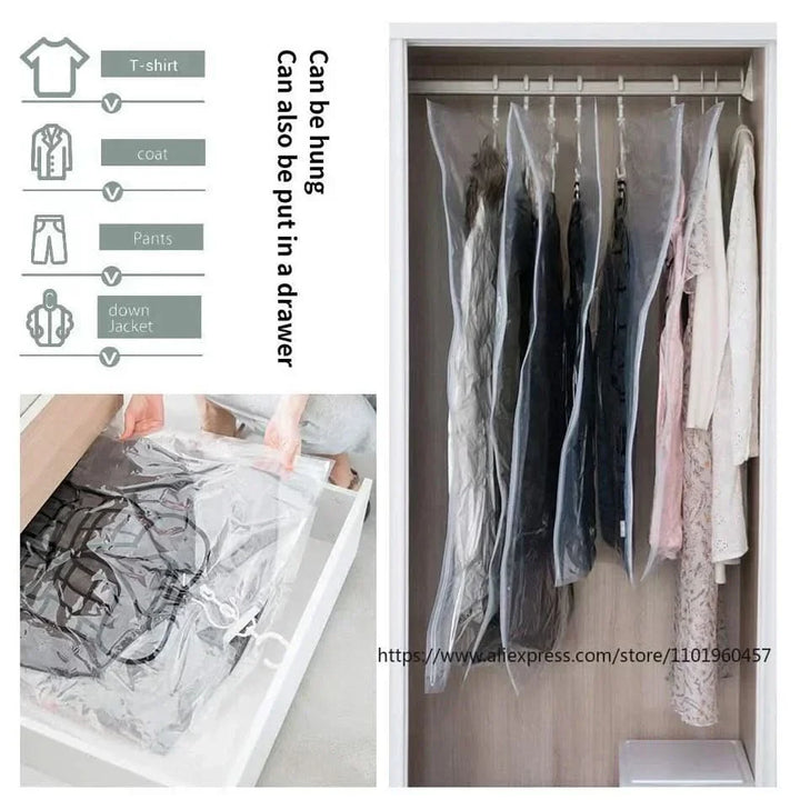 BowLift | VACUUM STORAGE BAGS – Hanging Vacuum Storage Bags for Clothes – Space Saving & Dustproof (Set of 3)