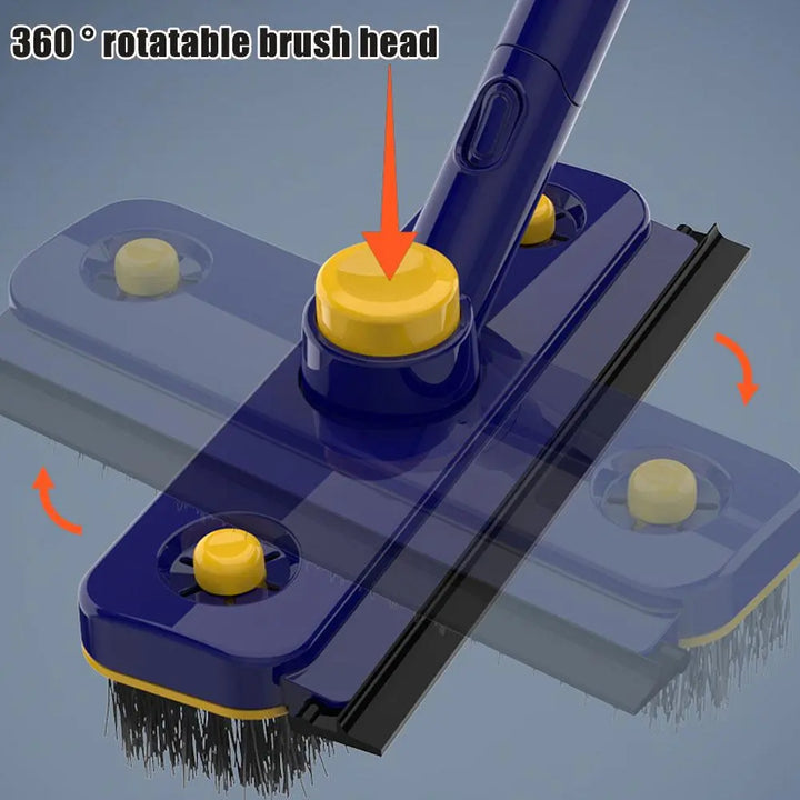 2in1 V-Shaped Long Handle Floor Scrub Edge Cleaner Brush | Bowlift