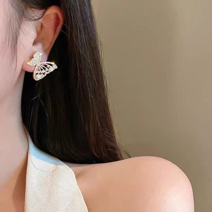 BowLift | Shiny Zircon Korean Style Butterfly Chic Earrings