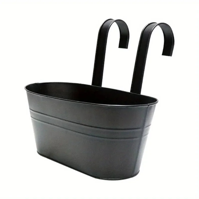 BowLift | Florano Balcony Box | Stainless Steel | With Hooks & Drain | For Balcony & Windowsill