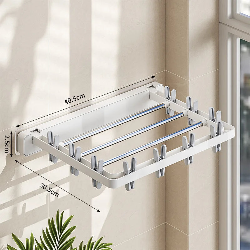 BowLift | Wall-Mounted Folding Dryer AeroFold | Space-Saving Clothes Dryer & Towel Holder | Windproof & Load-Bearing | Foldable