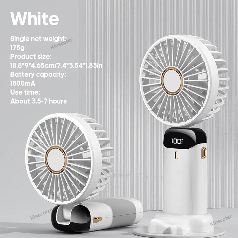 BowLift | AERIONIQ 3-in-1 Mini-Fan | LED Display | 5 Levels | Battery with Power Bank Function | Portable & Standable