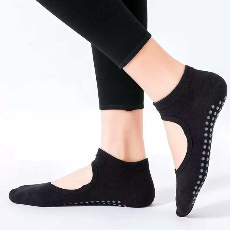 BowLift | Non Slip Backless Yoga Socks with Breathable Cotton Grip
